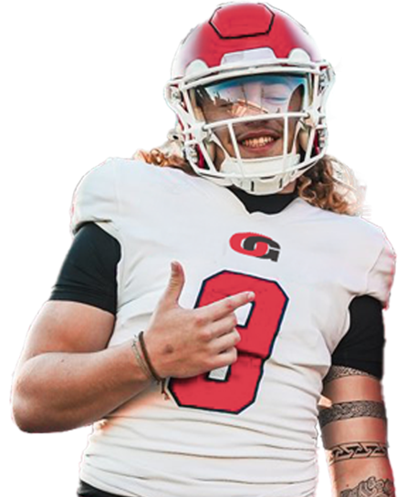 Julius Gillick in OG helmet and jersey